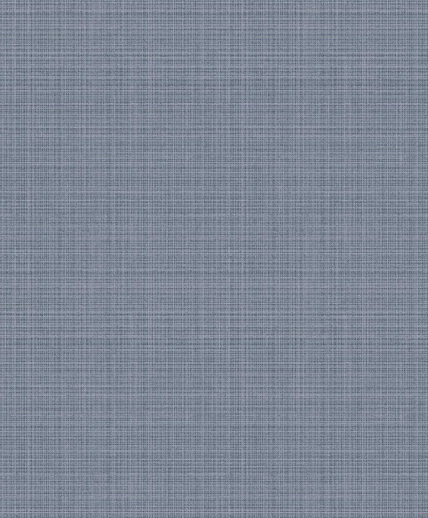 Seabrook Crosshatch Linen Metallic Slate Blue Wallpaper