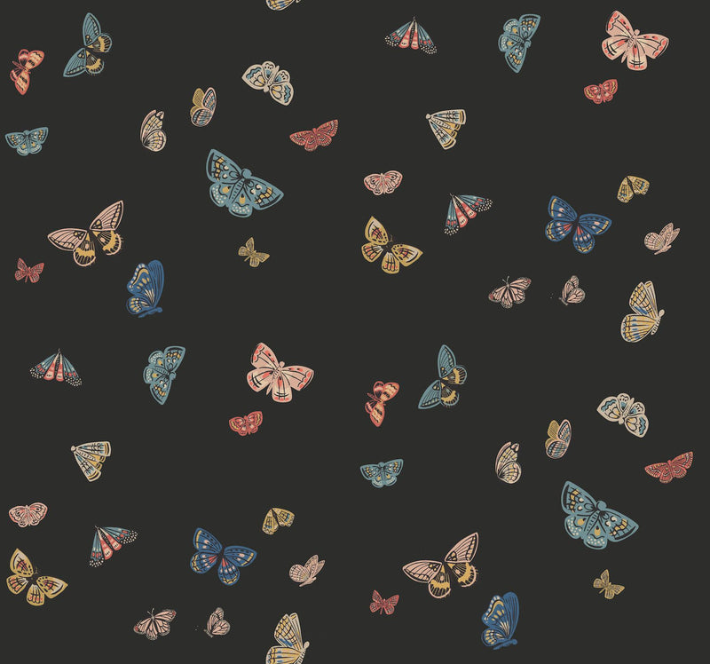 Rifle Paper Co. Butterfly House Black Wallpaper