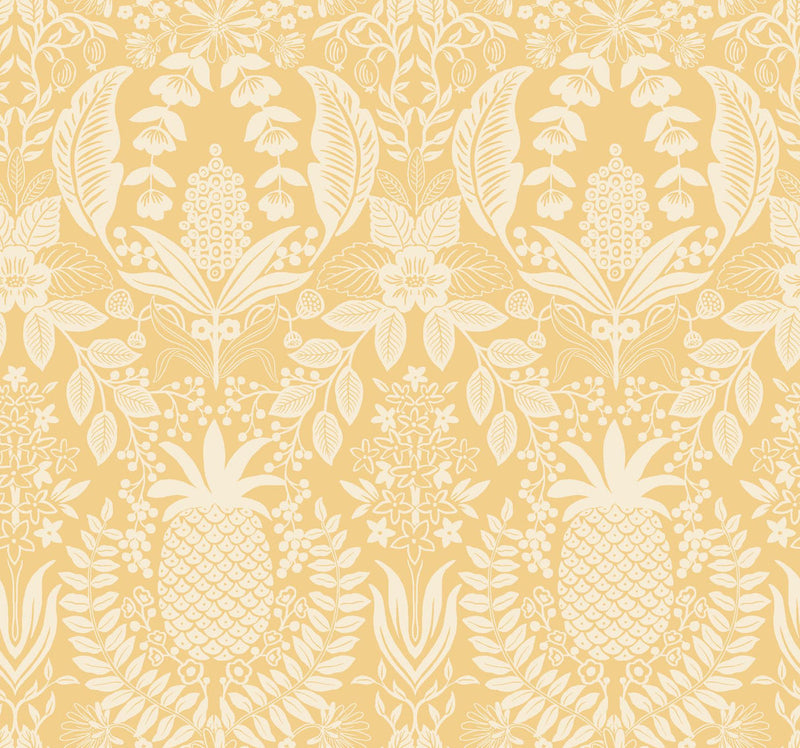 Rifle Paper Co. Pineapple Damask Yellow Wallpaper