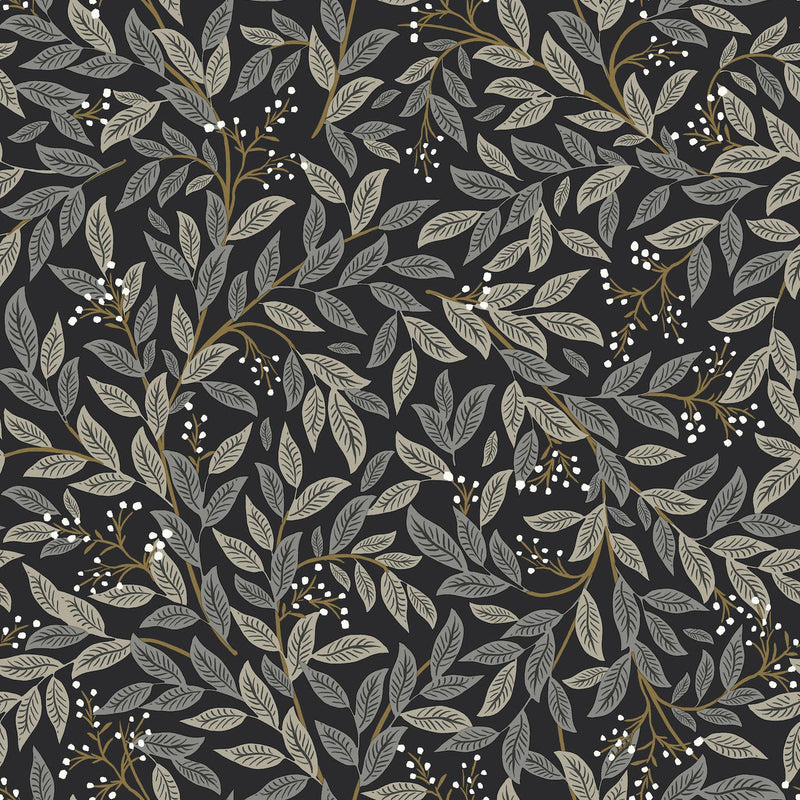 Rifle Paper Co. Willowberry Black Wallpaper