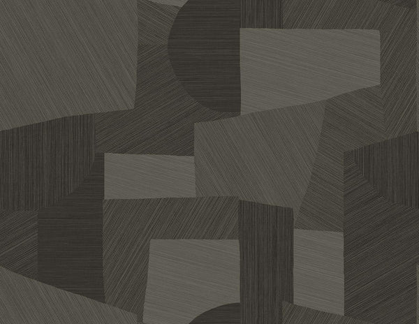 Seabrook Lahti Black Tan Wallpaper