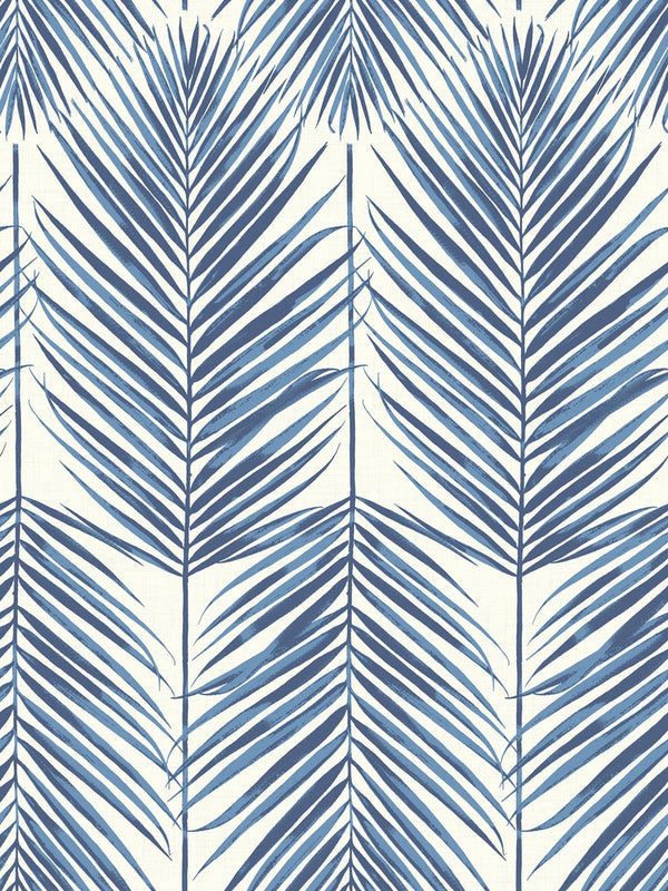 Seabrook Paradise Palm Coastal Blue Wallpaper