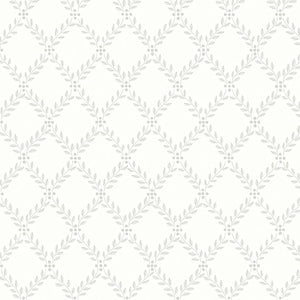 Schumacher - Trellis Leaves - Grey - 7670 - Wallpaper