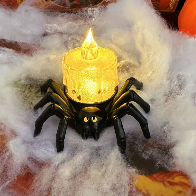 Halloween Pumpkin Spider Candle Light Props β Scary Party Decor glodeco