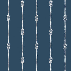 Schumacher - Knot Stripe - Navy - 8858 - Wallpaper