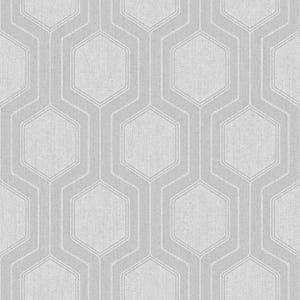 Schumacher - Graphic Hexagon - Grey - 9306 - Wallpaper