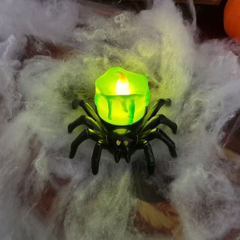 Halloween Pumpkin Spider Candle Light Props β Scary Party Decor glodeco