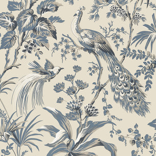 PEACOCK TOILE - Slate and Black - Thibaut - AT57833 - BRISTOL