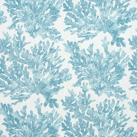Marine Coral Spa Blue Fabric - F910122 - Thibaut Fabric