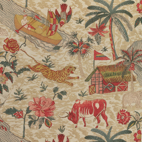Tiger Reserve Wheat Fabric - F910233 - Thibaut Fabric