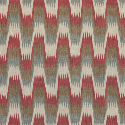 Stockholm Chevron Red and Grey Fabric - F910243 - Thibaut Fabric