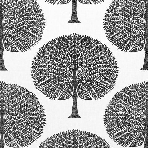 Mulberry Tree Black and White Fabric - F910602 - Thibaut Fabric