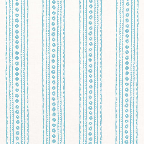 New Haven Stripe Turquoise Fabric - F910609 - Thibaut Fabric