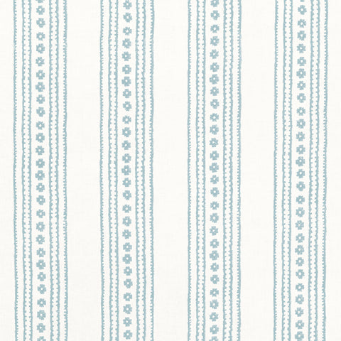 New Haven Stripe Spa Blue Fabric - F910612 - Thibaut Fabric
