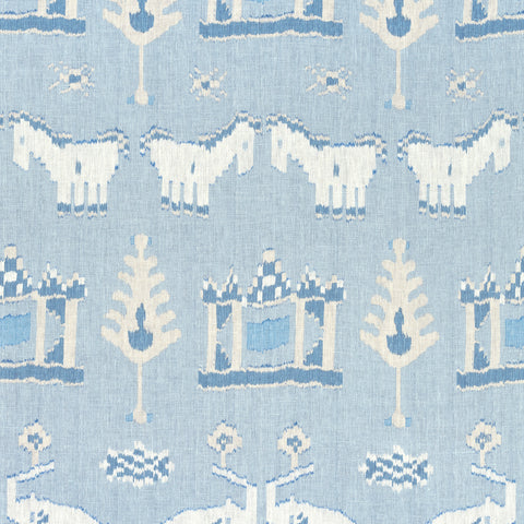 Kingdom Parade Spa Blue Fabric - F910643 - Thibaut Fabric