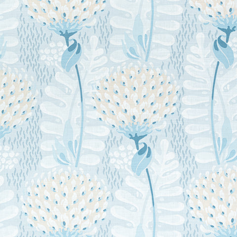 Tiverton Spa Blue Fabric - F910645 - Thibaut Fabric