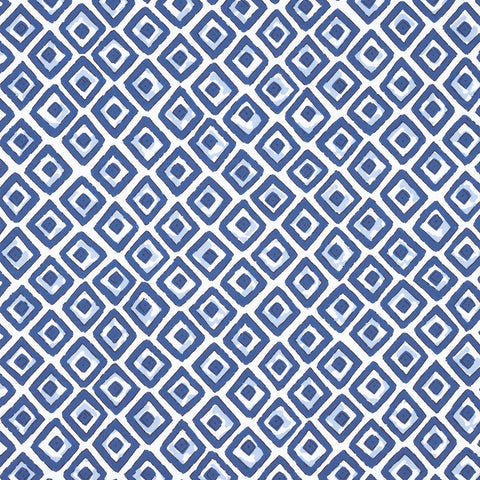 Indian Diamond Blue Fabric - F910660 - Thibaut Fabric