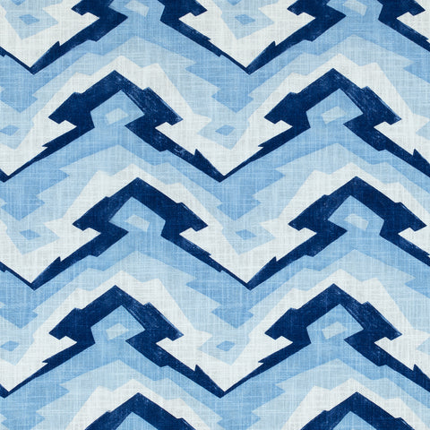Deco Mountain Blue Fabric - F913077 - Thibaut Fabric