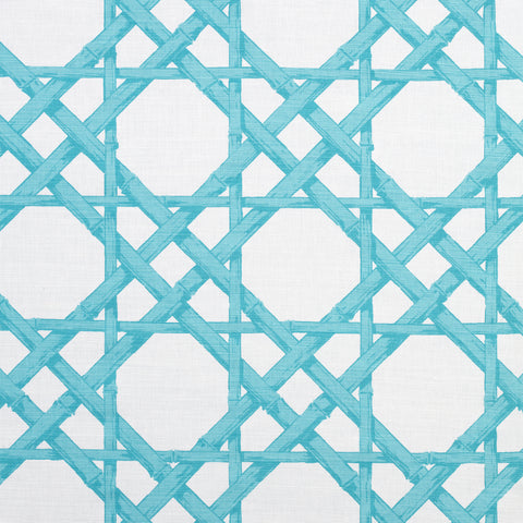Cyrus Cane Turquoise Fabric - F913143 - Thibaut Fabric