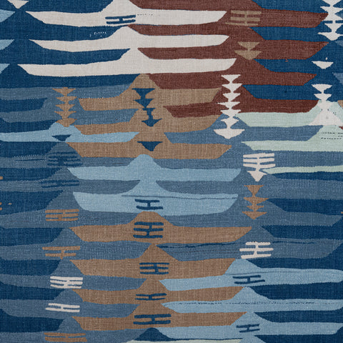 Rio Grande Navy and Brown Fabric - F913210 - Thibaut Fabric