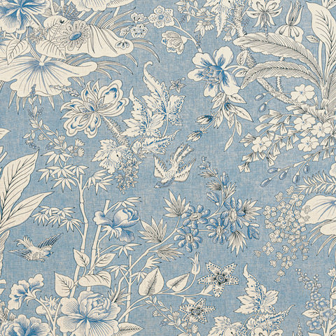 Rosalind Blue Fabric - F913602 - Thibaut Fabric
