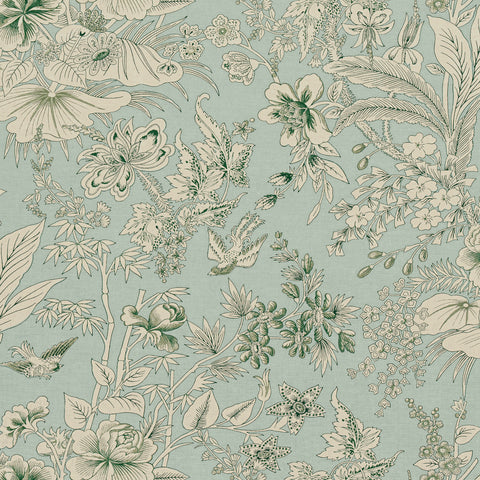 Rosalind Mist Fabric - F913603 - Thibaut Fabric