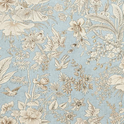 Rosalind Spa Blue Fabric - F913604 - Thibaut Fabric