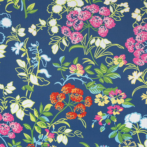 Spring Garden Navy Fabric - F914337 - Thibaut Fabric