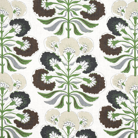 Tybee Tree Black and Green Fabric - F916214 - Thibaut Fabric