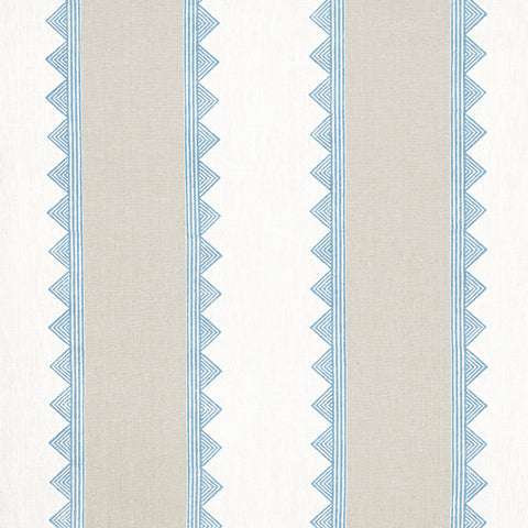 Kismet Stripe French Blue Fabric - F916228 - Thibaut Fabric