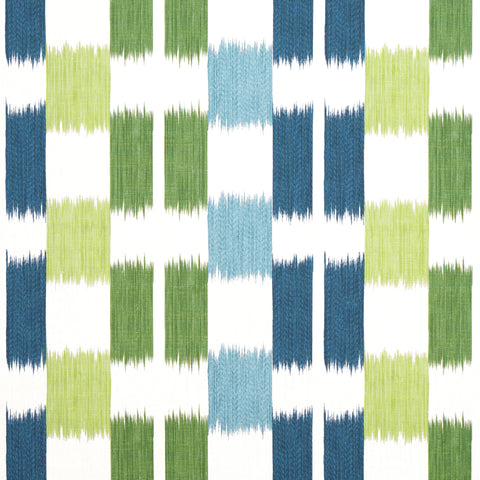 Kasuri Blue and Green Fabric - F920839 - Thibaut Fabric