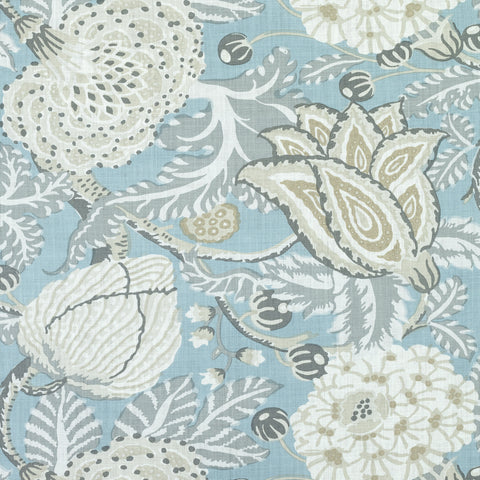 Mitford Aqua Fabric - F92948 - Thibaut Fabric