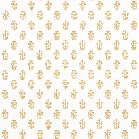 Corwin Gold on White Fabric - F936404 - Thibaut Fabric