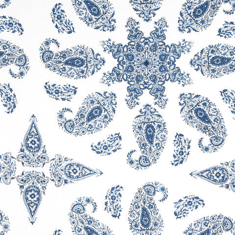 East India Blue and White Fabric - F936429 - Thibaut Fabric