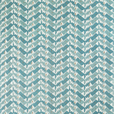 Melrose Check Seaglass Fabric - F945007 - Thibaut Fabric