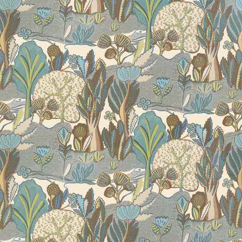 Albero Sage and Beige Fabric - F945013 - Thibaut Fabric