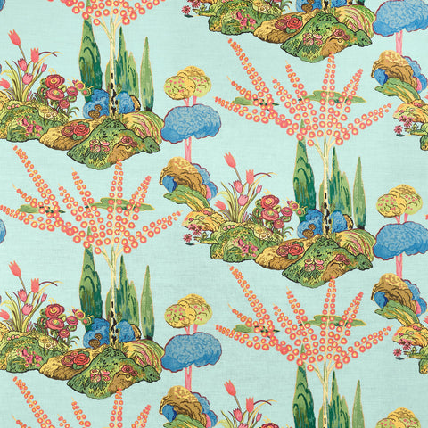 Orleans Turquoise Fabric - F945030 - Thibaut Fabric