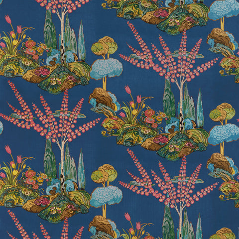 Orleans Navy Fabric - F945031 - Thibaut Fabric