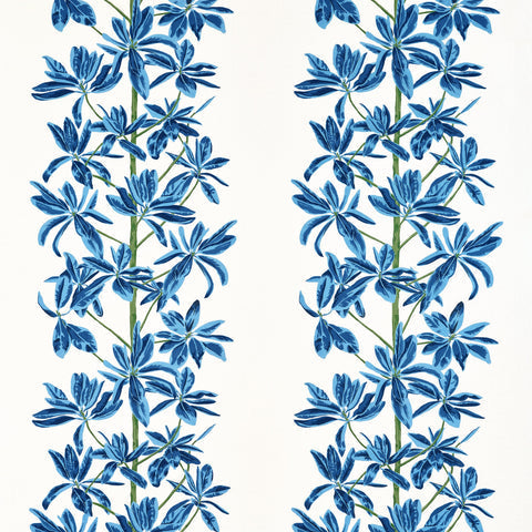 Mangrove Tree Blue and White Fabric - F945032 - Thibaut Fabric