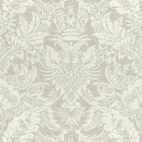 Chardonnet Damask Grey Fabric - F972582 - Thibaut Fabric