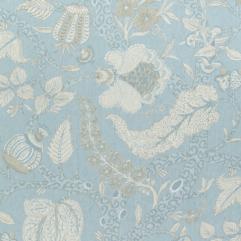 Macbeth Aqua Fabric - F972623 - Thibaut Fabric