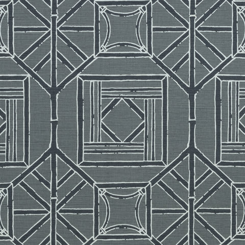Shoji Panel Grey Fabric - F975520 - Thibaut Fabric