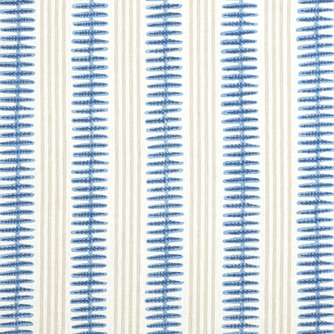 Indo Stripe Navy Fabric - F981318 - Thibaut Fabric
