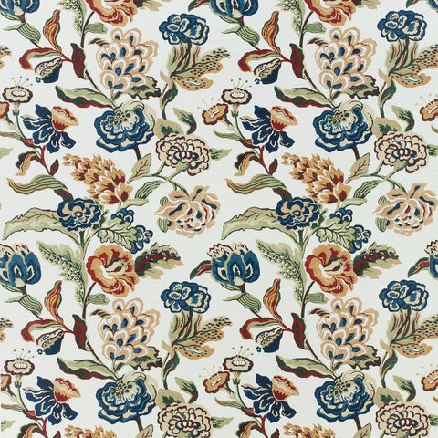 Navesink Cream on Navy Fabric - F985033 - Thibaut Fabric