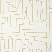 T41029 | Matrix, Metallic Gold on Beige - Thibaut Wallpaper