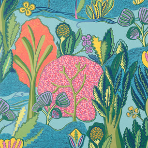 ALBERO - Tangerine and Turquoise - Thibaut - T45012 - WANDERLUST