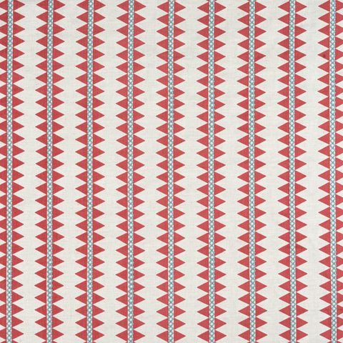 Reno Stripe Embroidery Coral Fabric - W713245 - Thibaut Fabric