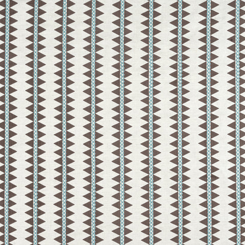 Reno Stripe Embroidery Brown Fabric - W713246 - Thibaut Fabric