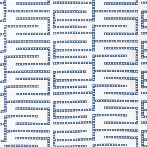 Architect Embroidery Blue Fabric - W713627 - Thibaut Fabric