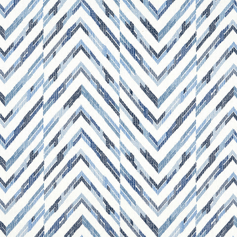 Hamilton Embroidery Blue and White Fabric - W714346 - Thibaut Fabric